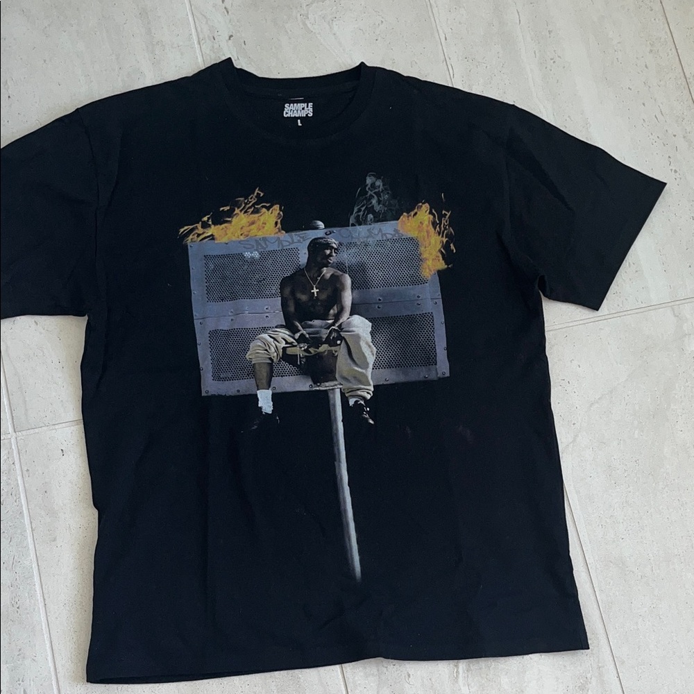 Tupac Black Graphic T-Shirt for Men
